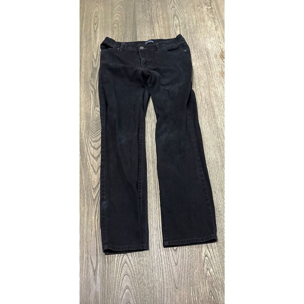 Bandolino Mandie Jeans Mid Rise Straight Leg Denim Cotton Blend Black Size 12